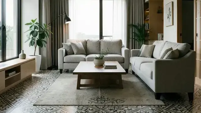 タイル施工中